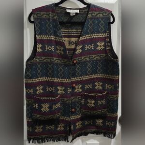 Vintage New York style men's Southwestern print Gilet sweater vest size Medium